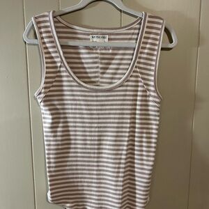 We The Free Brown and White Striped Tank Top
